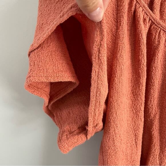 Madewell | Women’s Texture & Thread Tiered-Sleeve Top Layers Rusty Orange Fall S - Picture 4 of 11